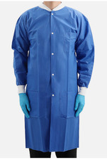 6 HENRY SCHEIN DISPOSABLE LAB COAT XL FULL LENGTH FLUID RESIST L9 