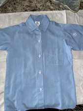 Girl Scouts Brownie Sz 6 Uniform Blue Oxford Vintage Short Sleeve Shirt 5093