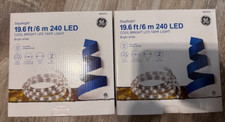 2 boxes GE StayBright 240 LED 19.6 ft Cool Bright White Christmas Tape Lights