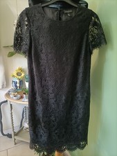 Black Lace Shift 60's style Dress Size 10 The White Company 