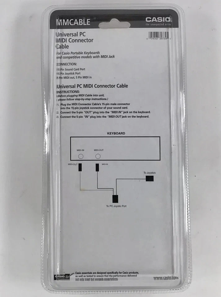 Casio MMCABLE Universal PC Keyboard MIDI Connector Cable - New Factory Sealed - Image 3 of 3