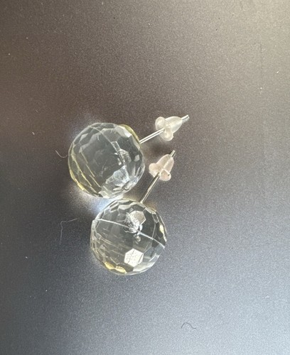 Vintage faceted plastic DISCO BALL Stud earrings SET OF 3 - Picture 8 of 8