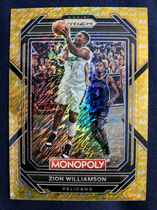 2022-23 Prizm Monopoly Zion Williamson Gold Money Shimmer /500 Pelicans SP #55