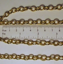5 Feet GOLD Aluminum CABLE CHAIN 5mm x 8mm Oval ~ Light weight / Non-tarnish
