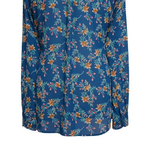 Mens XL Silky Hawaiian Shirt Floral Blue Green Red Tropical Vacation Button Up - Picture 6 of 6