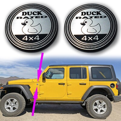 Duck Rated Metal Car Badge Sticker For Jeep Wrangler - 3D Round Emblem Decal For Bumper Or Truck-415113