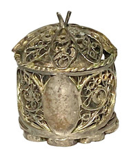 Antique Petite Silver Filigree Sewing Tape Measure * English * c 1840