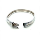 Estate Italian Sterling Silver 7.5" Omega Bracelet Safety Clasp 14.9g Patina — photo 8
