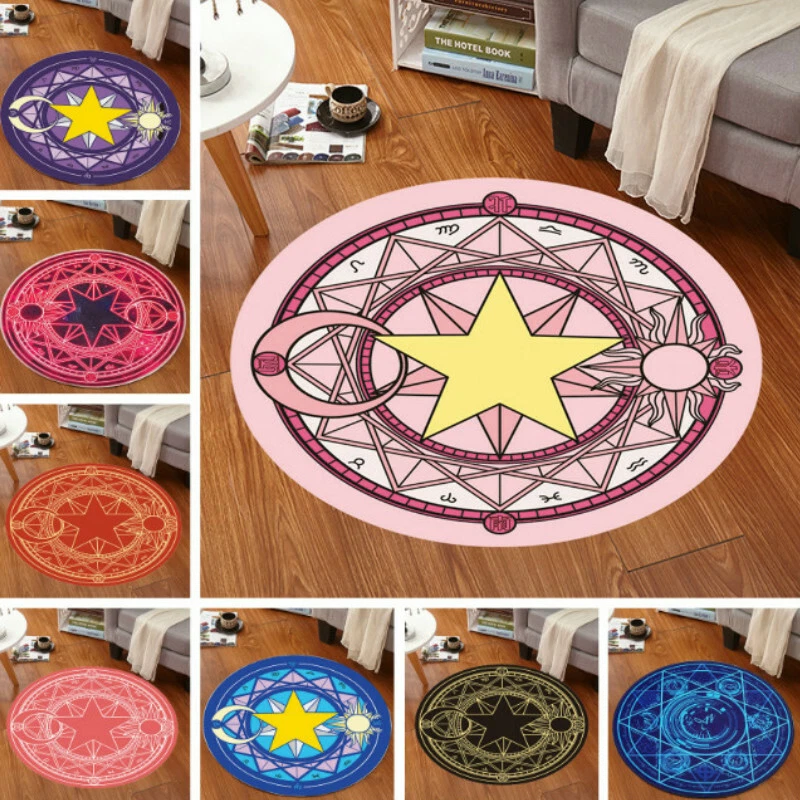 Round Rug Chair Floor Mat Magic Circle Carpet Plush Doormat Antislip Decor - Image 3 of 4