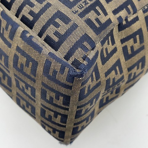 Auth Fendi Zucca Pattern Canvas x Leather Khaki Tote Bag W/Dust Bag i060045 - Picture 9 of 18