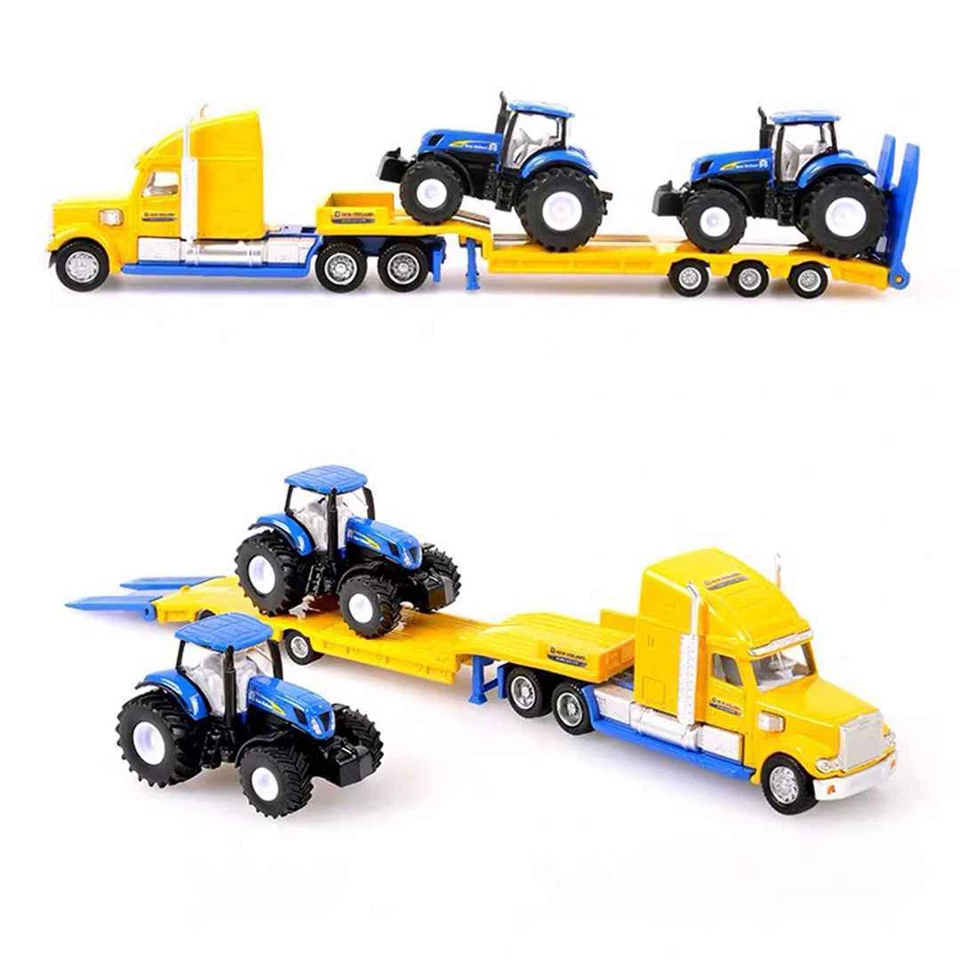 1:87 Siku Low Loader John Deere Tractors New Holland Diecast Toys Models Gifts - Immagine 2 di 4