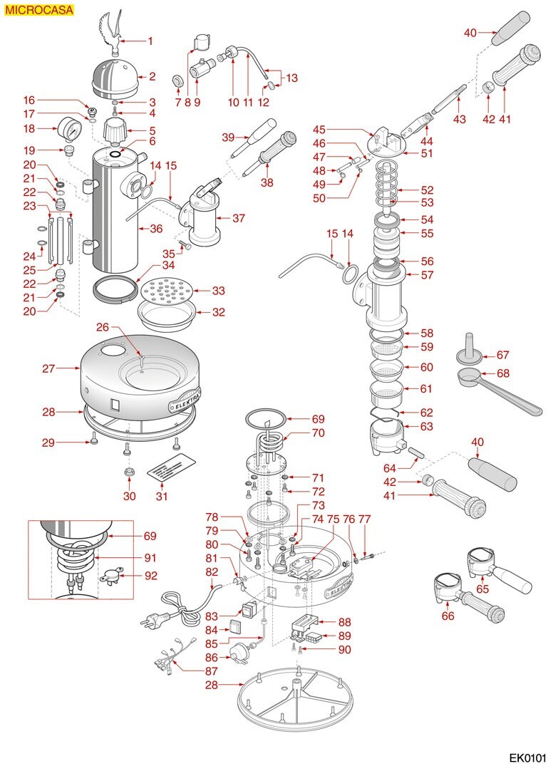 Elektra Microcasa Leva Gasket & O-Ring Seal Kit – 7 Piece Set