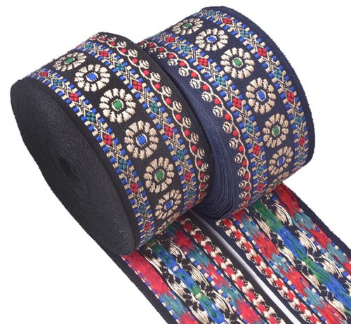 Jacquard Trim Braid or Embroidered Ribbon Craft Sewing Retro Boho Ethnic Scandi - Picture 246 of 276