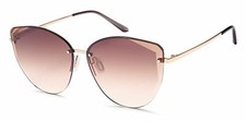 Damen Cateye Sonnenbrille Rahmenlos, getönte Gläser mit Diamant Schliff
