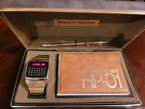 Authentic Vintage 1977 Hewlett-Packard HP-01 LED Digital Calculator Watch 18kt Gold Plated