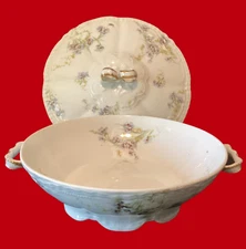 Theodore Haviland Co. Limoges France Covered Casserole Dish Lavender Antique