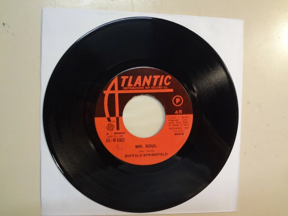 BUFFALO SPRINGFIELD: (w/Neil Young) Mr. Soul- Expecting To Fly-Italy 7" 1967 ASL - Image 3 of 4