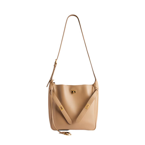 BALENCIAGA Bel Air Small $3290 Latte Smooth Calfksin Hobo Bag New & Authentic