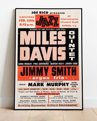 Miles Davis Quintett 1961 Tour Konzert Foto/Poster bis 36 Zoll