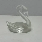 Vtg Fenton Frosted Glass Swan 4" Figurine- Goose, Geese, Bird, Paperweight