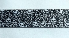 Jack black white skeleton Grosgrain ribbon 7/8"