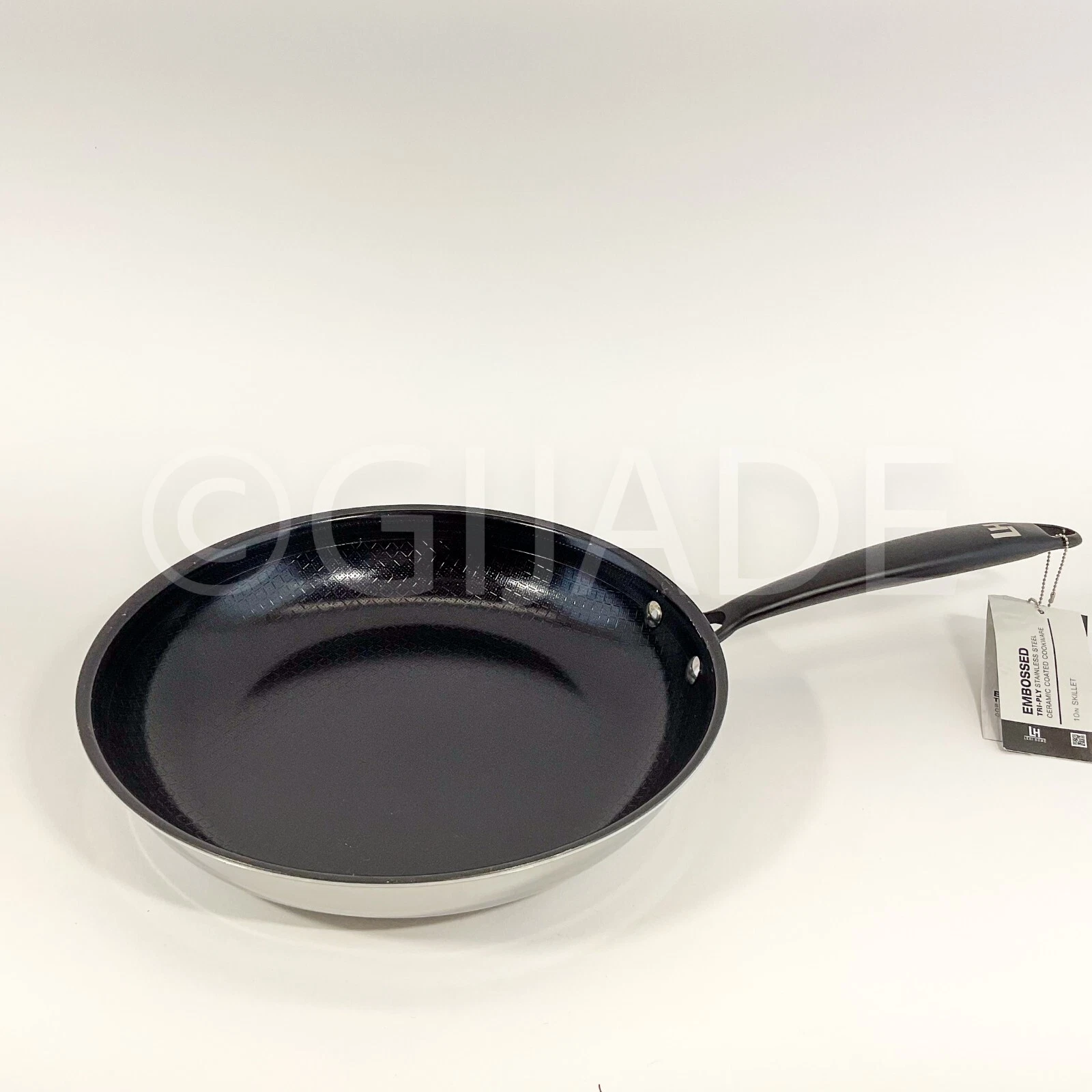 Lexi Home Tri-ply Stainless Steel Ceramic Coating Non Stick 10" Frying Pan New