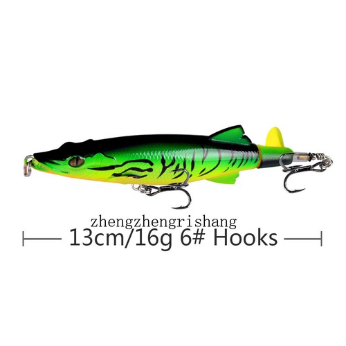 4pcs Pencil Fishing Lure Crocodile Bait Tackle Hook Metal Propeller 13cm/16g - Picture 13 of 21