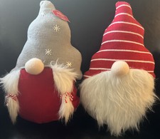 Holiday Time Gnome Decorative Pillows Christmas - Set Of 2 - Plush 9  x 14  NEW