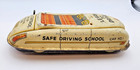 Vintage 1940's Marx Tin Wind-up Toy Safe Driving School Car 6.75"