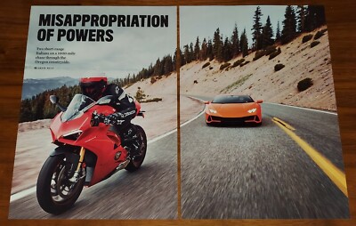 LAMBORGHINI HURACAN EVO and DUCATI PANIGALE V4 S MAGAZINE ARTICLE OREGON