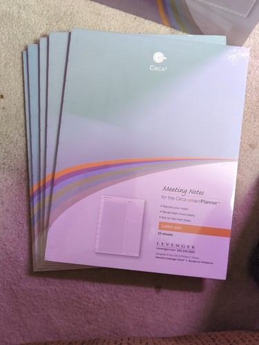 Circa Letter Meeting Notes Smart Planner 25 Sheets NEW Lot Of 5, 1 Wafer Tabs - 第 1/4 張圖片