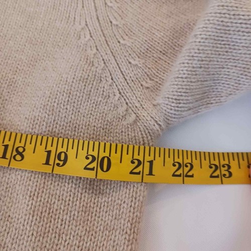 Size XL Cashmere Sutton Studio Cardigan Beige Mid Length Pockets Shawl Collar - Picture 9 of 9