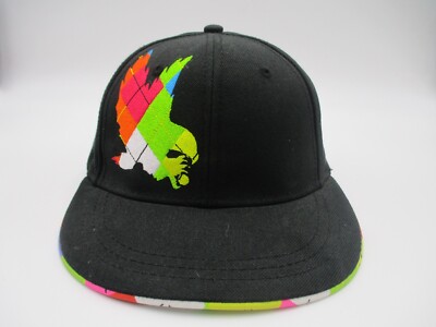 Flow Society Hat Cap Black Snap Back Mens Eagle Colorful Logo