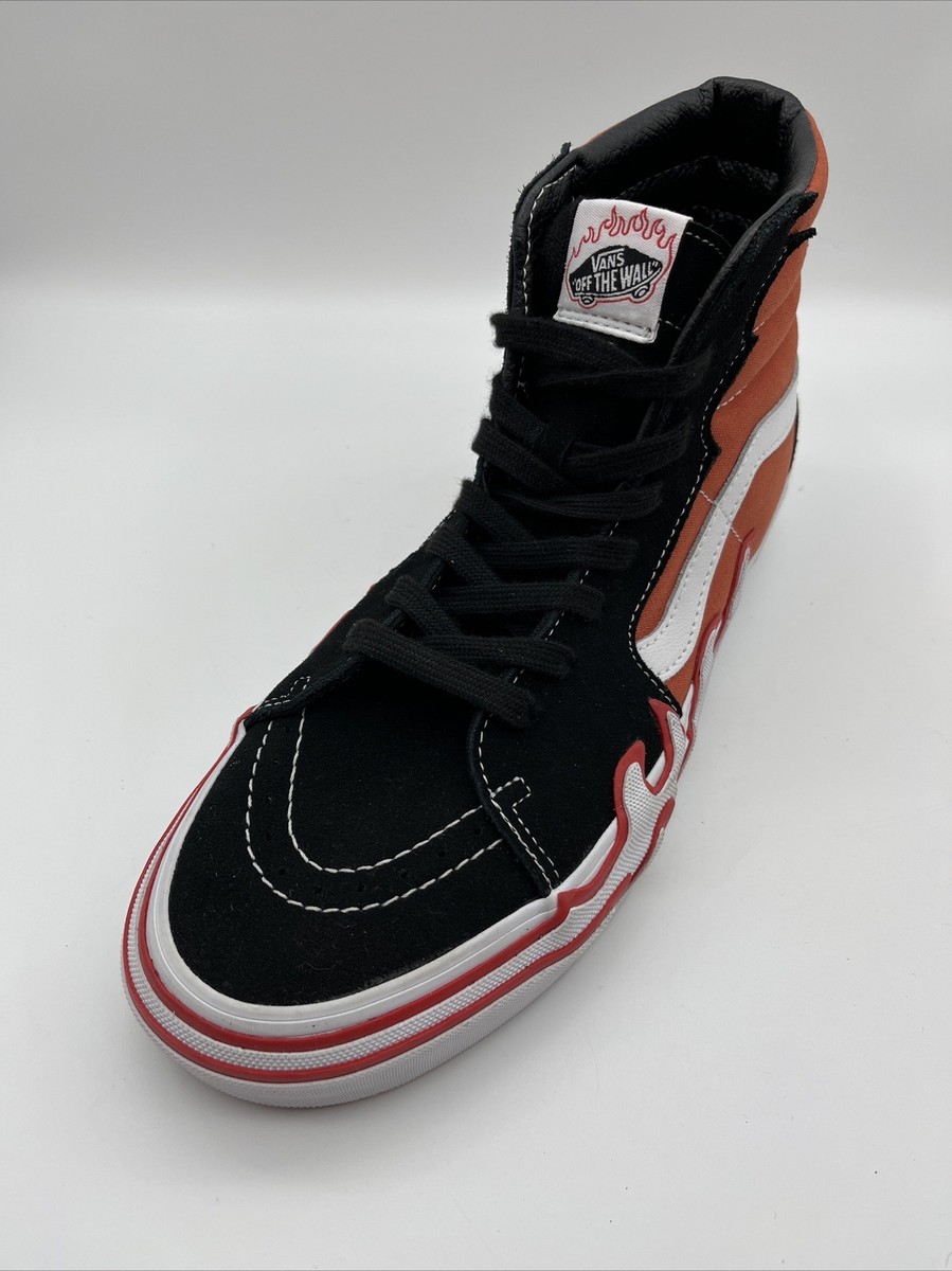 Vans Sk8 Hi-Flame Shoes Sneakers High Top Skate Style 38 Orange