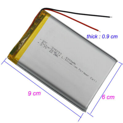 3.7V 6000mAh Polymer Lipo Li Battery 906090 For GPS PSP JX ipod