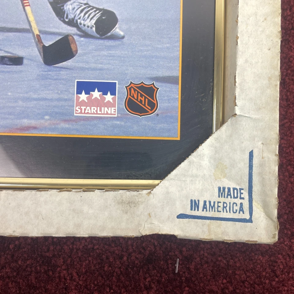 Vintage Mario Lemieux Poster 16x20 Pittsburgh Penguins Starline Framed 80s NHL - Image 4 of 4