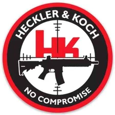 HK HECKLER & KOCH ROUND STICKER decal 4.5" free shipping