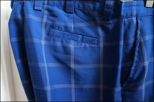 IZOD Blue Plaid Mens 4 Pocket Polyester Golf Shorts Size 40 #A2929 - Picture 3 of 7