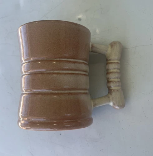Frankoma Pottery Mug Plainsman Brown Tan C3 Woodland Moss Colorway