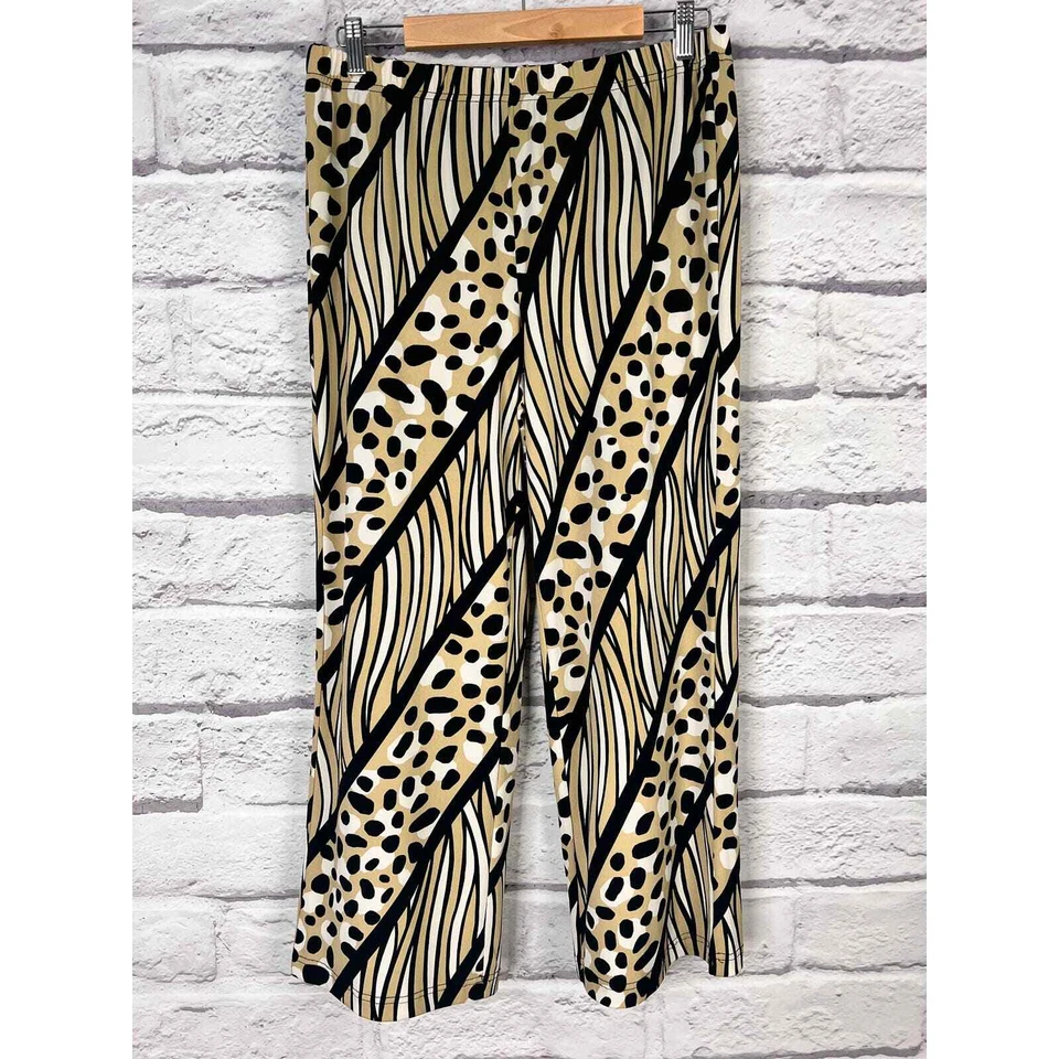 Pantalones BOB MACKIE Para Mujer M Pequeños Usables Arte Estampado Animal Gaucho Tejido Foto 2 de 4