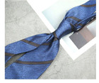 New Classic Striped Blue Brown JACQUARD WOVEN 100% Silk Men's Necktie Tie