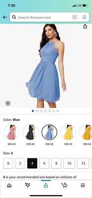 Bridesmaid Dress. Light Blue. Size 4