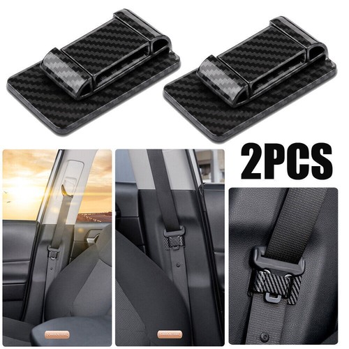 2pcs Black Car Interior Decor Seat Belt Stabilizer Limiter Tool Auto Accessories - Picture 7 of 15