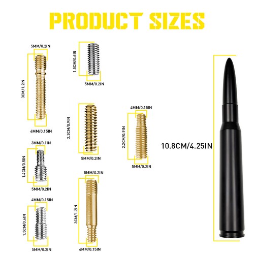 4.25 inch Black Antenna Mast for JEEP WRANGLER JK/JL 2007-2023 GLADIATOR 2020-23 - Picture 4 of 18