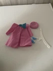 Genuine Barbie Mattel Pink Coat With Attached Blue Scarf - VGUC