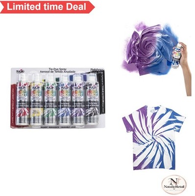 Fabric Spray Paint Set 6 Pieces Aerosol Permanent Tie Dye for Clothes Shirts DIY