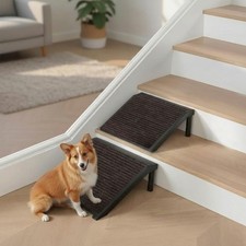 Dog Ramp for Stairs Non-Slip Pet Steps with Locked-in Carpet Iron Frame, ...