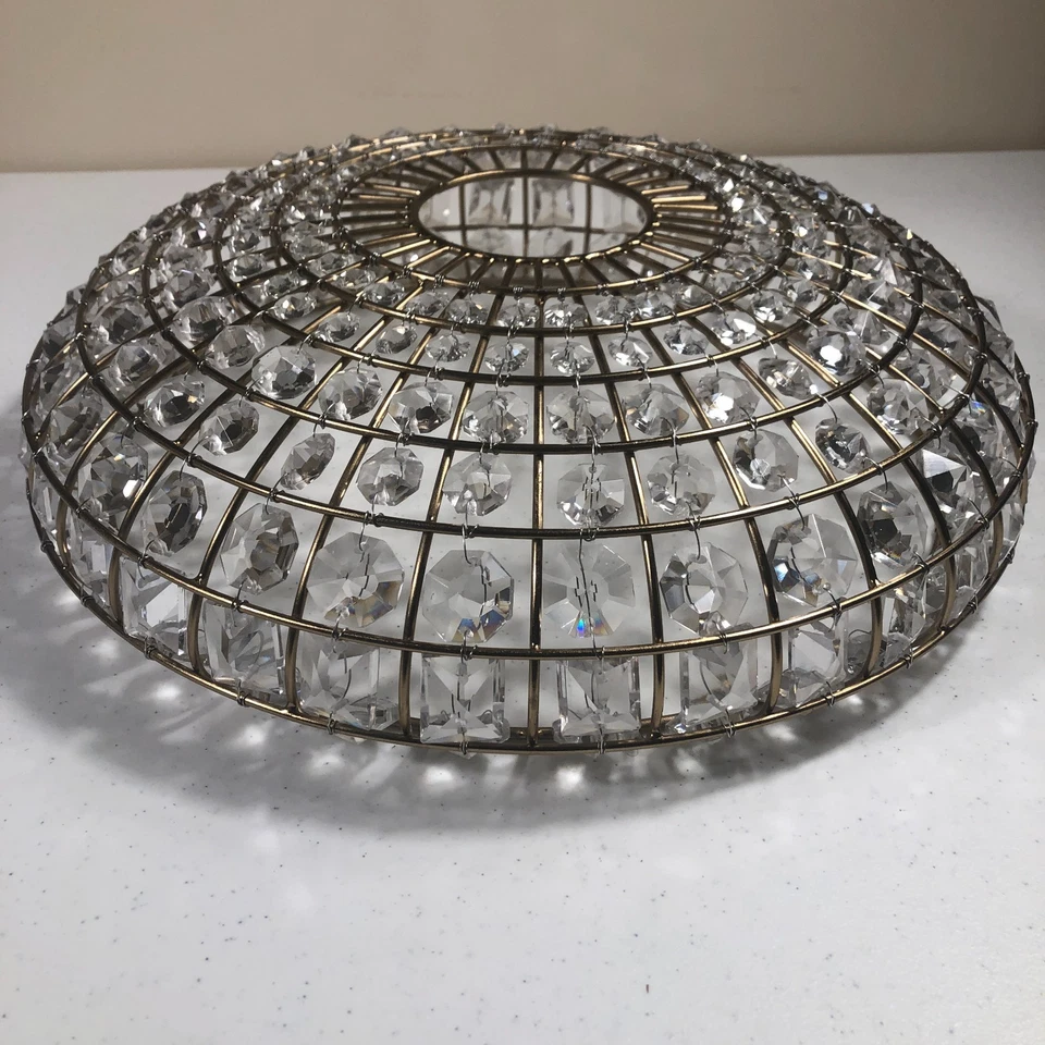 Ballard Designs Lighting Chandelier Handmade Crystal Lucille Ceiling Mount Flush - Image 3 of 4