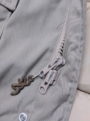 vintage USA made BROWNING puffer GOOSE DOWN coat XL leather trim PARKA insulated - Picture 8 of 15