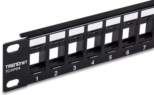 Trendnet 24-Port Blank Keystone 1U 19" Patch Panel. Rack Mount Ready. TC-KP24
